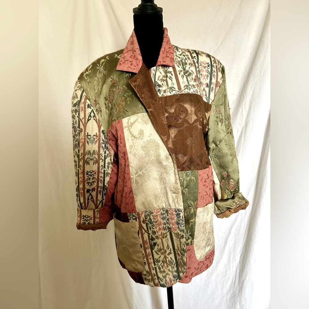 1980s Patchwork Blazer - image 1